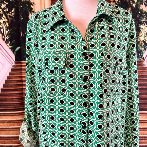 NWT Notations Peacock Blouse, Size Large, sophisticated and bold 🌸 - Picture 2 of 10